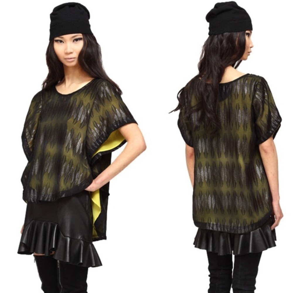 Primary New York Flutter Sleeve Dagger Blouse